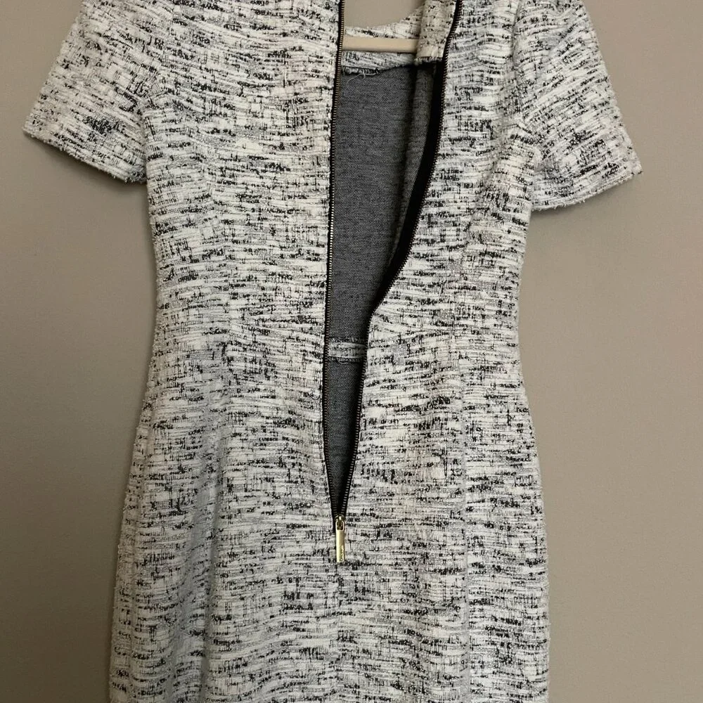 Calvin Klein, Size 4, Tweed Short Sleeve Midi Dress - Picture 2 of 12